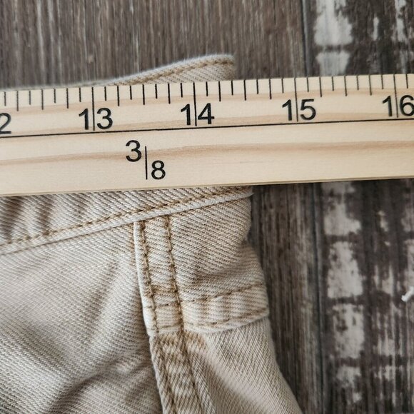 Free People Tan Button Fly Distressed Jean Shorts Size 26 - Picture 7 of 8